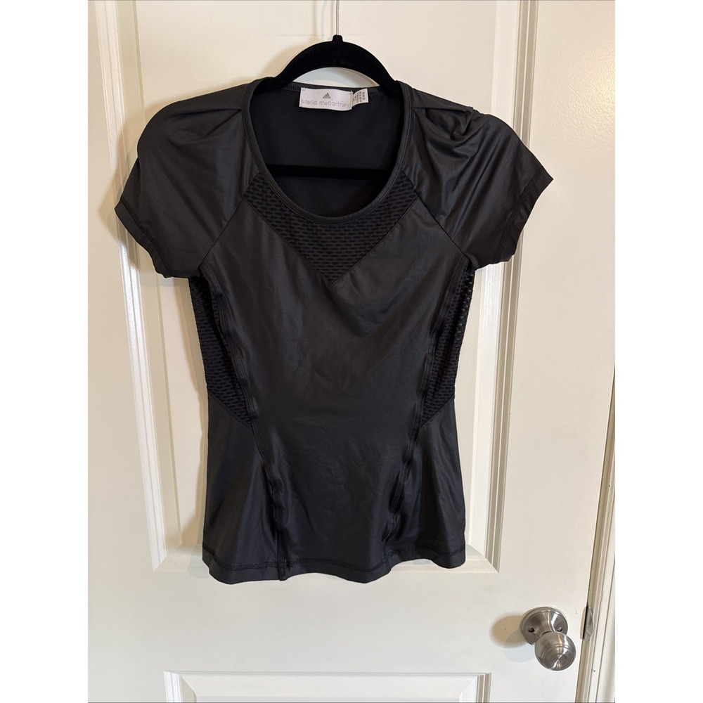 Adidas by Stella McCartney Womens Black Performance Top T-Shirt Sz 38 XS